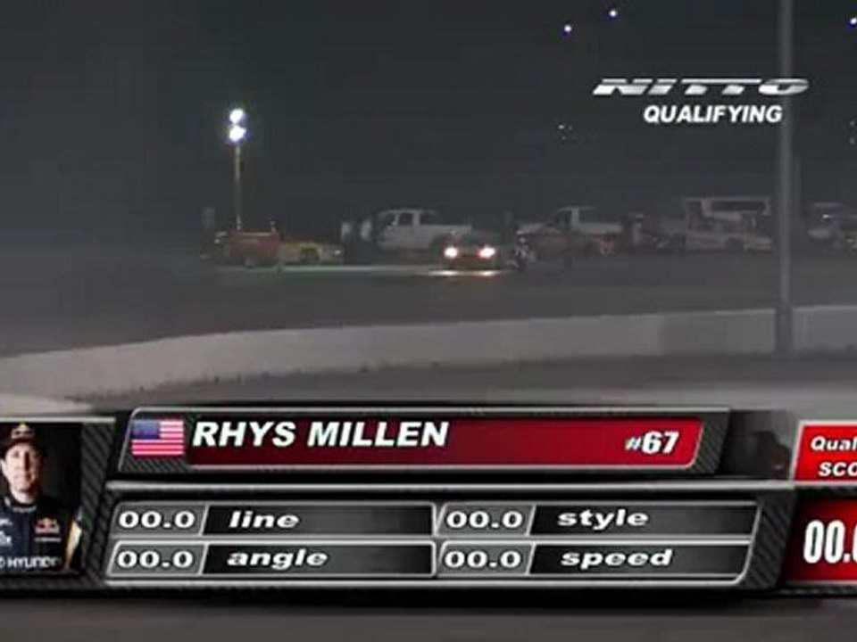 RHYS MILLEN  During Qualifying for Top 32 @Formula Drift Las Vegas 2011 (first run)