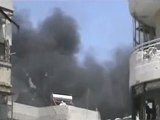 فري برس حمص جورة الشياح اشتعل المنازل جراء القصف بالهاون والمدفعية 15 4 2012 Homs