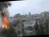 فري برس حمص  صواريخ و قصف هاون على الخالدية كزخ المطر 15 4 2012 Homs