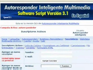 Autoresponder inteligente Multimedia  importar lista de ...
