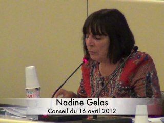 Intervention de Nadine Gelas sur le projet Rives de Saône lors du conseil du 16 avril 2012