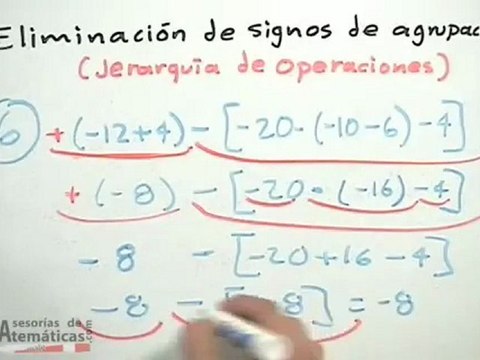Eliminación de signos de agrupación (jerarquias)