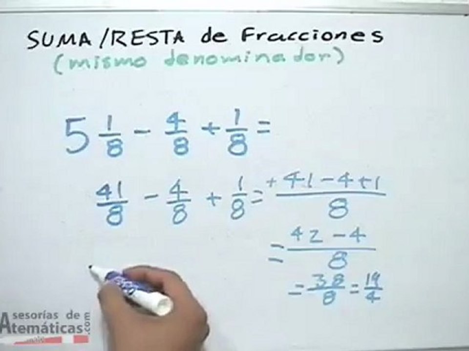 Suma / resta de fracciones (mismo denominador)