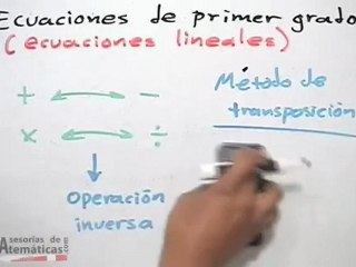 Propiedades de igualdad (método de transposición)