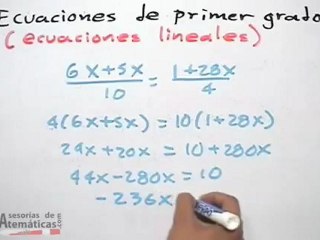 Resolución de ecuaciones de primer grado