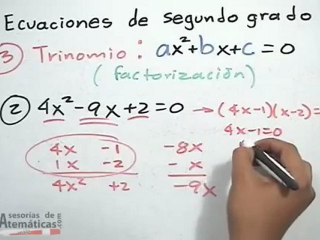 Tipos de ecuaciones cuadráticas (segundo grado)
