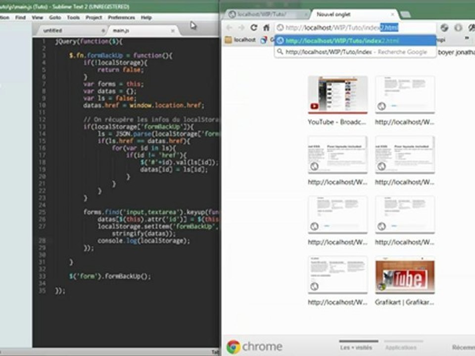 Tutoriel vidéo jQuery : localStorage