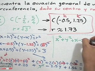 Ecuación general de la circunferencia dado su centro y radio - HD