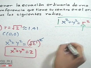 Ecuación ordinaria de la circunferencia (centro en el origen) - HD