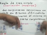 Ejercicio 1 de regla de tres (variación inversa)