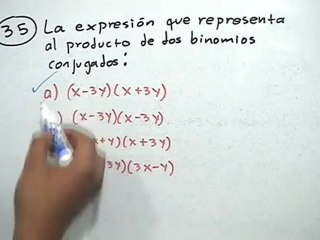 Identificar el producto de 2 binomios conjugados