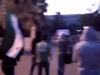 فري برس دمشق مظاهرة حي الزاهرة جانب مدرسة حسان بن ثابت 17 4 2012 Damascus