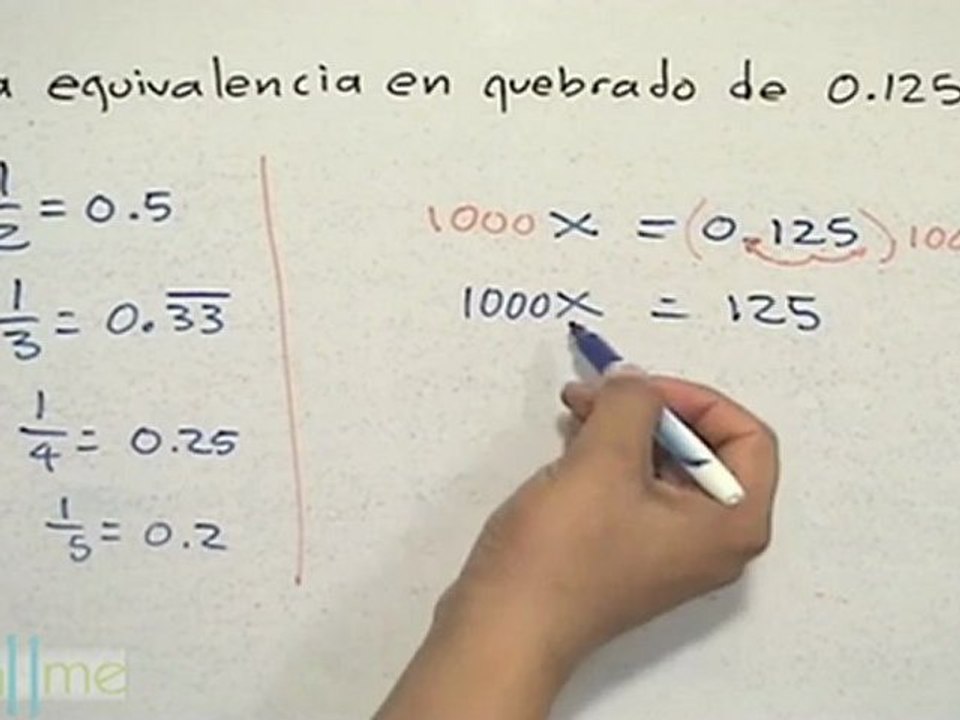 Conversión a quebrado de 0.125