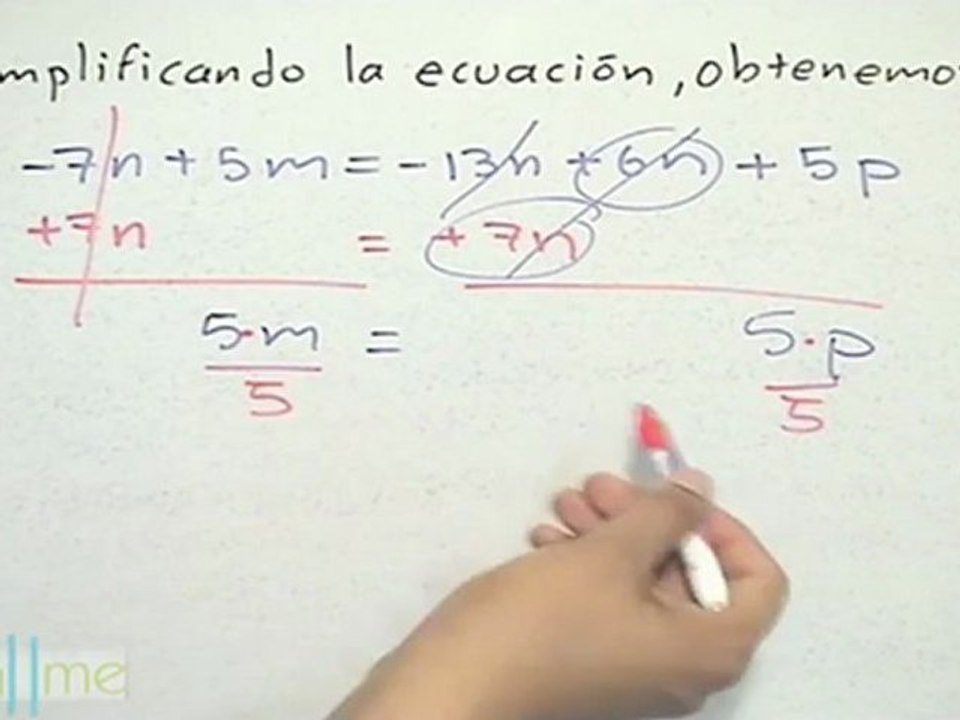 Simplificación de una ecuación con variables