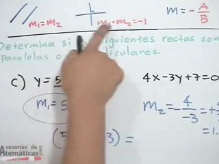 Identificación de rectas paralelas o perpendiculares mediante sus ecuaciones