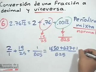 Conversión de una fracción a decimal y viceversa (PARTE 3)