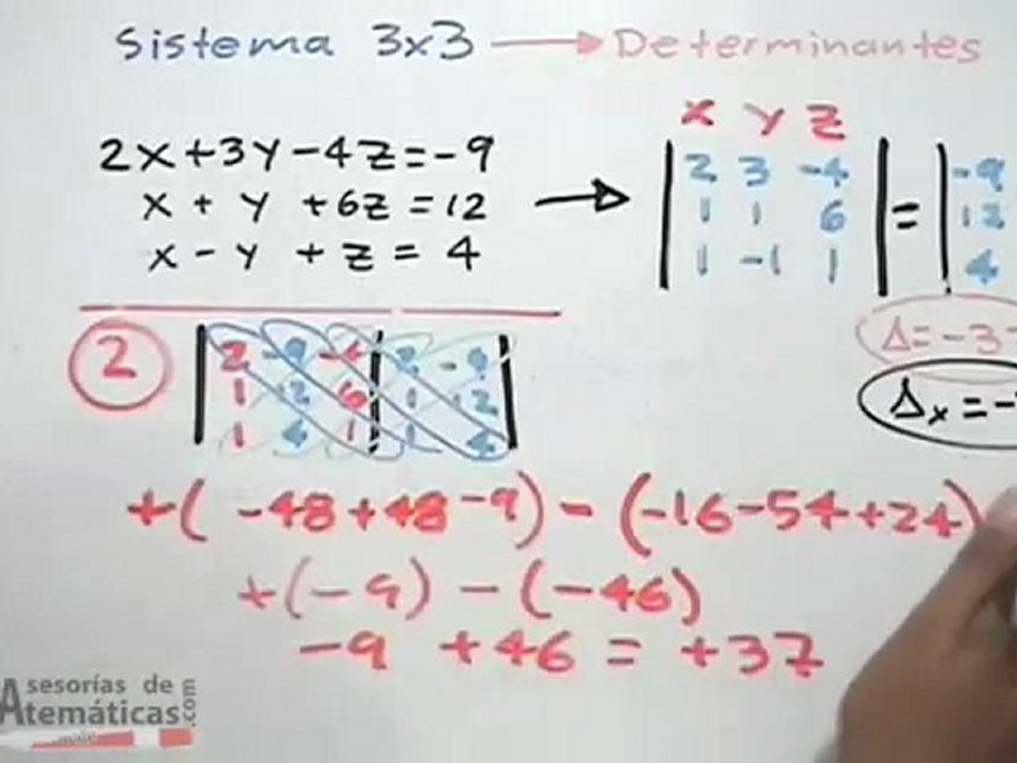 Ecuaciones simultáneas 3x3: determinantes (P1) - Vídeo Dailymotion