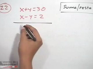 Ejercicio de un sistema 2x2 (método de reducción)