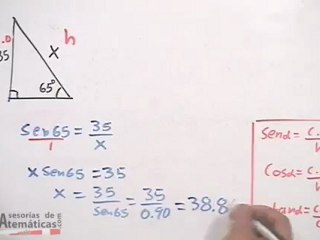 Longitud de la pata de una silla usando trigonometría