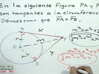 Distancias iguales a un punto exterior a una circunferencia - HD