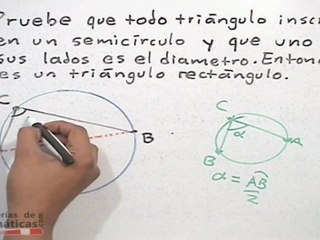 Triángulo rectángulo formado en la circunferencia - HD