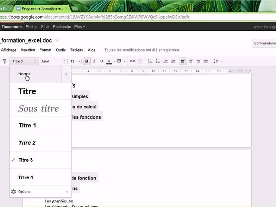 Google Documents | Style
