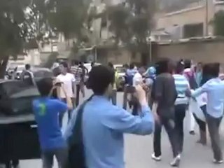 فري برس حلب مظاهرة أحرار ثانوية بسام العمر 18 04 2012 Aleppo