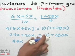 Resolución de ecuaciones de primer grado - HD