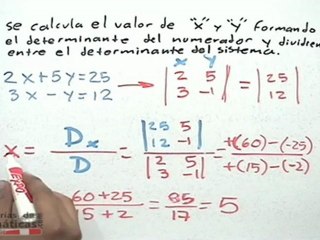 Cramer o determinantes (sistemas lineales 2x2) - HD