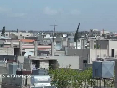 فري برس حمص القصير قصف بالصواريخ والهاون على المنازل 19 4 2012 Homs