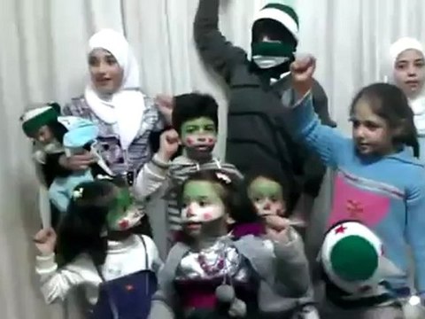 فري برس دمشق اطفال جوبر يهتفون ضد النظام المجرم دمشق جوبر 19 4 2012 Damascus
