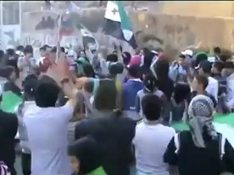 فري برس دمشق مظاهرة لأحرار حي التضامن الدمشقي بعدسة احرار الكسوة 19 4 2012 Damascus