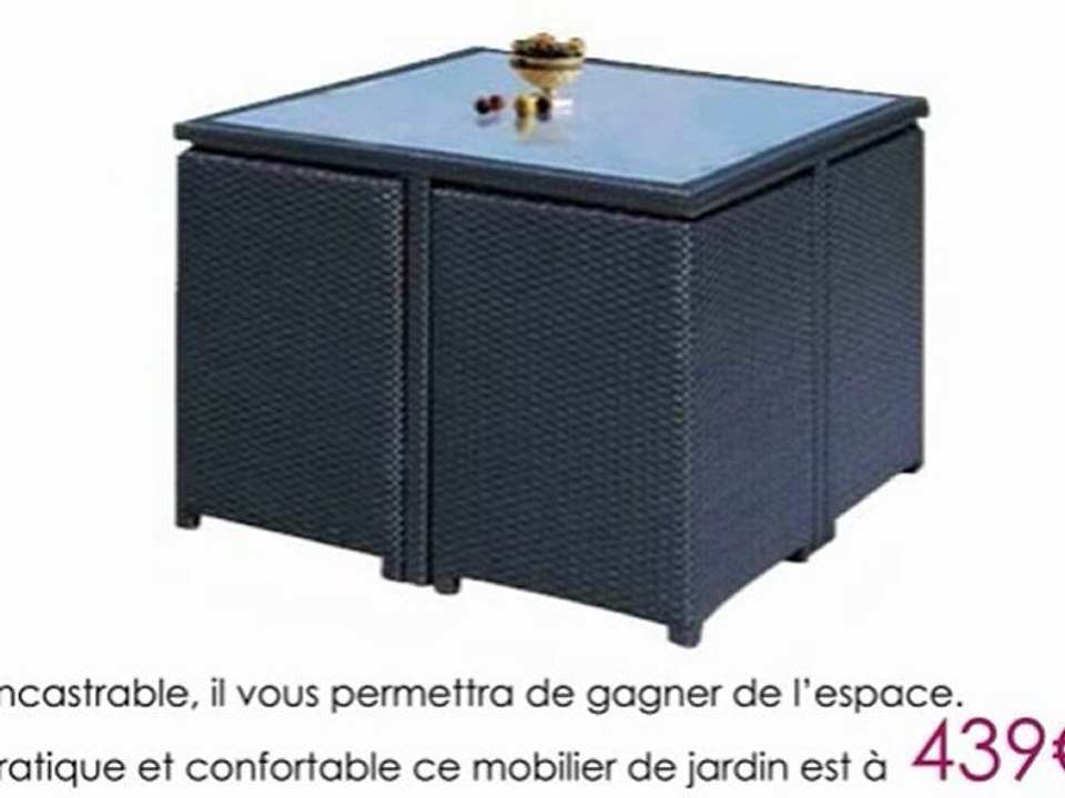 Salon de jardin en résine tréssée encastrable SIAM