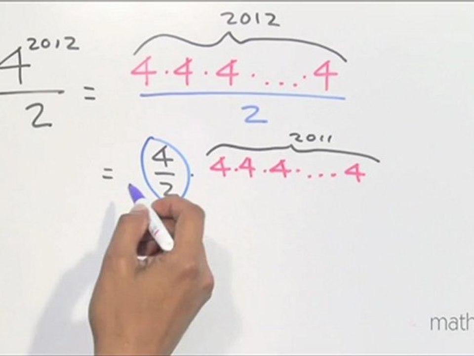 Mitad de 4 con potencia 2012