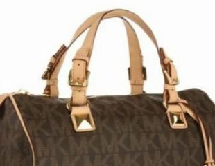 Michael Kors Grayson Large Satchel Bag Brown PVC Logo