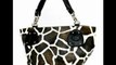 Black Large Vicky Giraffe Print Faux Leather Satchel Bag Handbag Purse