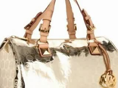 MICHAEL Michael Kors Grayson Large Jet Set Monogrammed Tote, Pale Gold