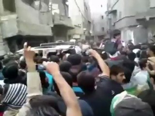 فري برس دمشق حي الزهور تشييع الشهيد عبد القادر الغريب 20 4 2012 Damascus