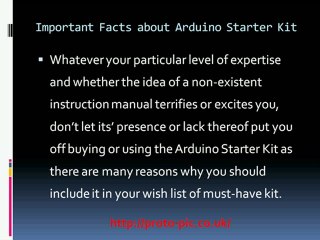 Important Facts about Arduino Starter Kit