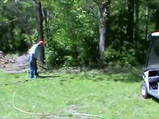 Larry the Moleinator plying his trade in eradicating moles. Set to the tune of the 1812 Overture.