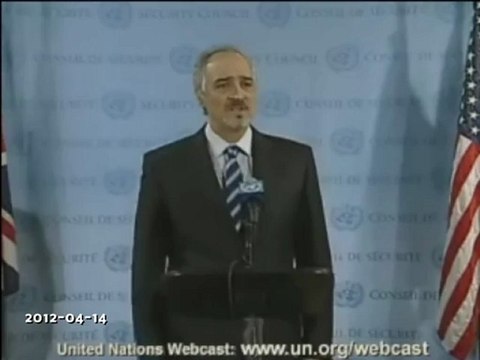 SYRIA Mr. Bashar Ja’afari (Syria) on Syria – Security Council Media Stakeout - 14-04-2012