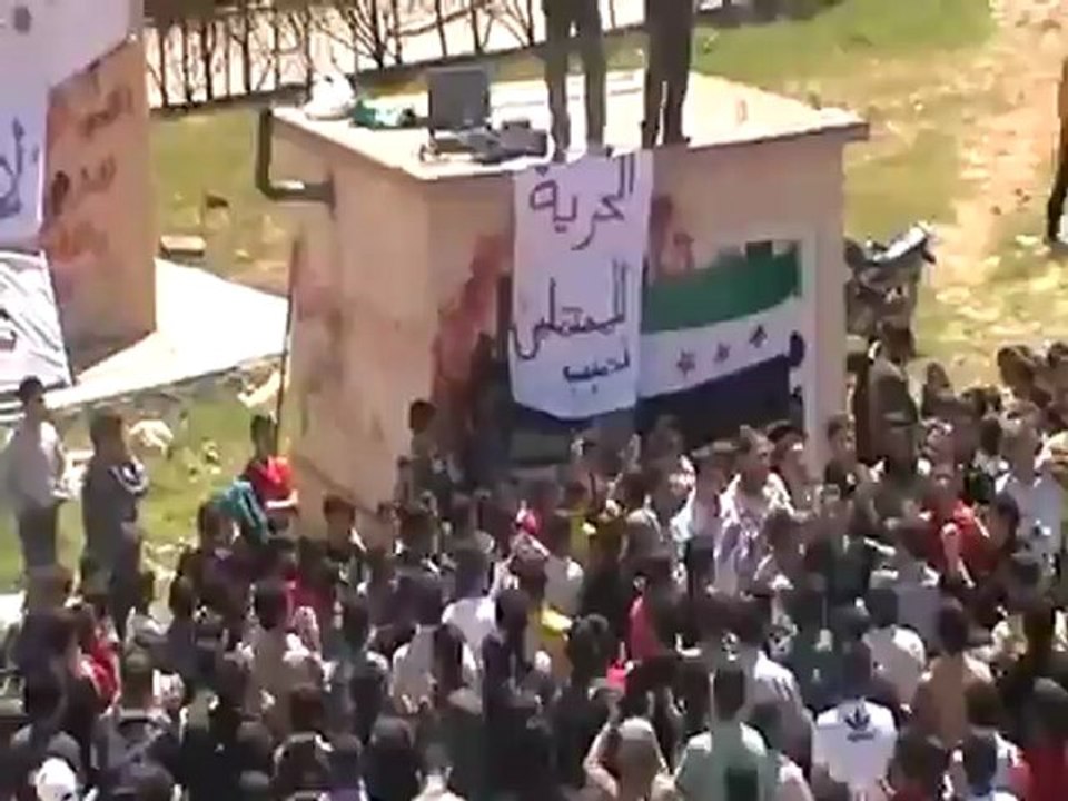فري برس درعا بلدة نصيب جمعة سننتصر ويهزم الأسد 20 4 2012 Daraa