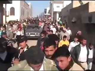 فري برس حلب  عندان  تشييع شهداء المجزرة 21 4 2012 Aleppo