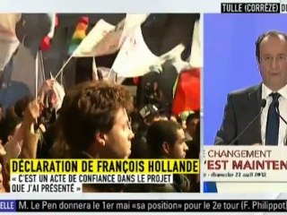 Francois Hollande : "le premier tour représente une sanction du quinquennat qui s'achève"
