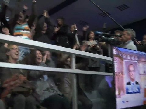 Ambiance à Tulle à l'annonce des résultats de F. Hollande au 1er tour