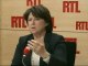 Martine Aubry, première secrétaire du Parti socialiste, lundi sur RTL : "Le score de Marine Le Pen ne m'a pas surprise"