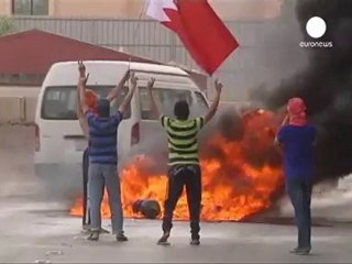 Une militante pro-démocratique et des journalistes...