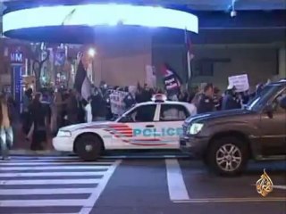 متظاهرين بواشنطن يطالبون أوباما بإنصاف الفلسطينيين