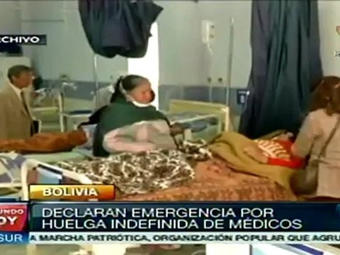 Declaran emergencia sanitaria en Bolivia por paro médico