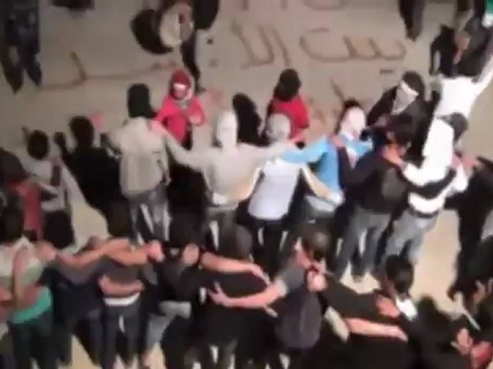 فري برس دمشق كفرسوسة مظاهرة مسائية حاشدة 22 4 2012 Damascus Syria